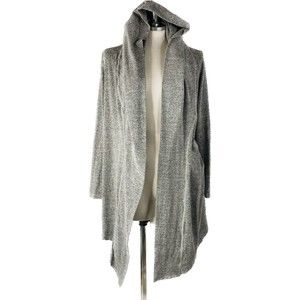 Athleta Sz Small Gray Open Cardigan Hooded